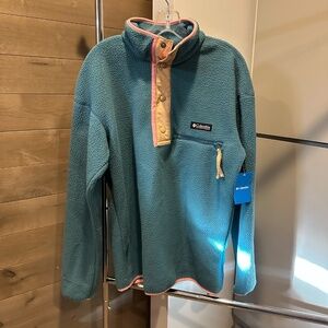 NWT Retro Columbia Helvetia Half Snap Fleece Size Men's Small